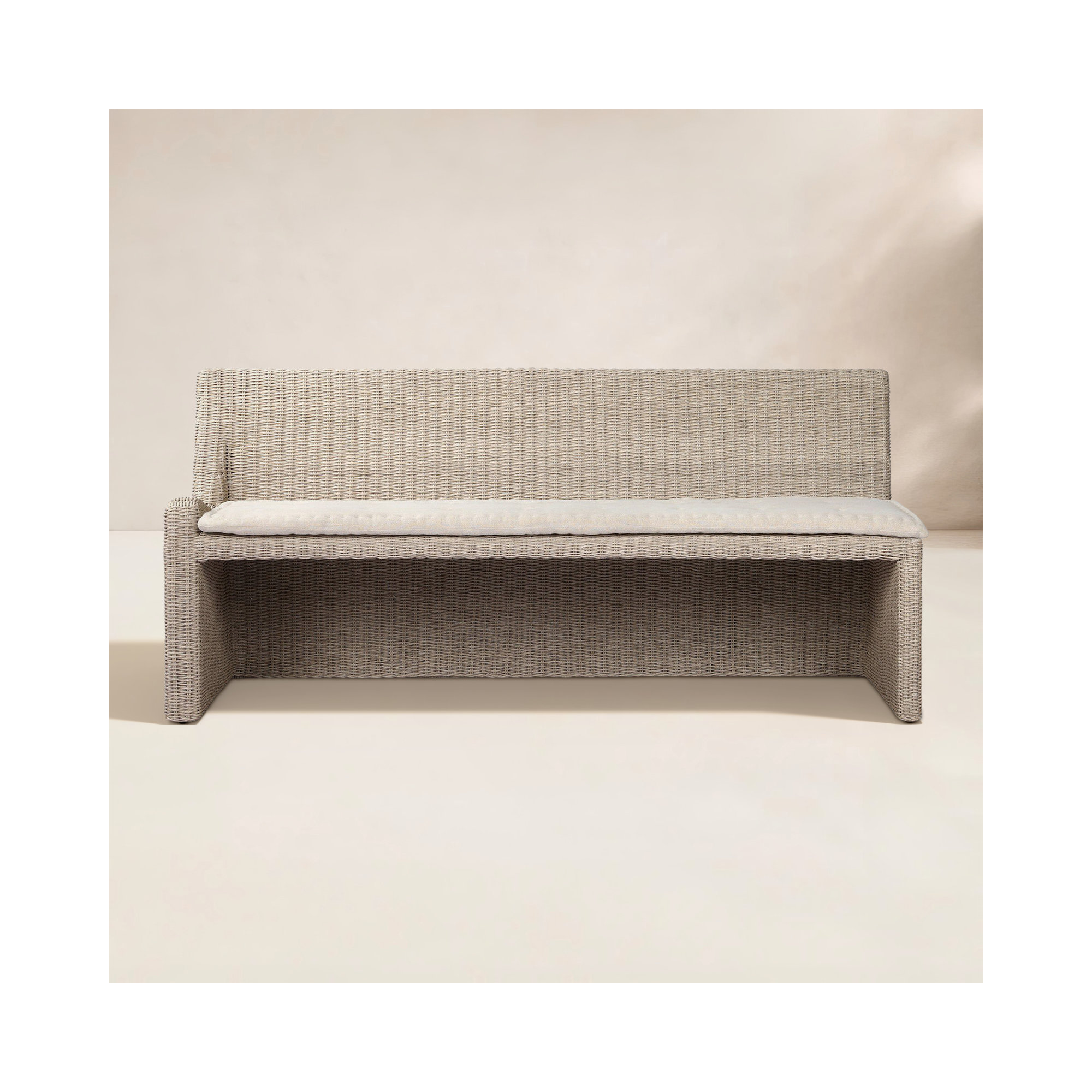 Senna Outdoor LAF Dining Bench 72"-Vintage White