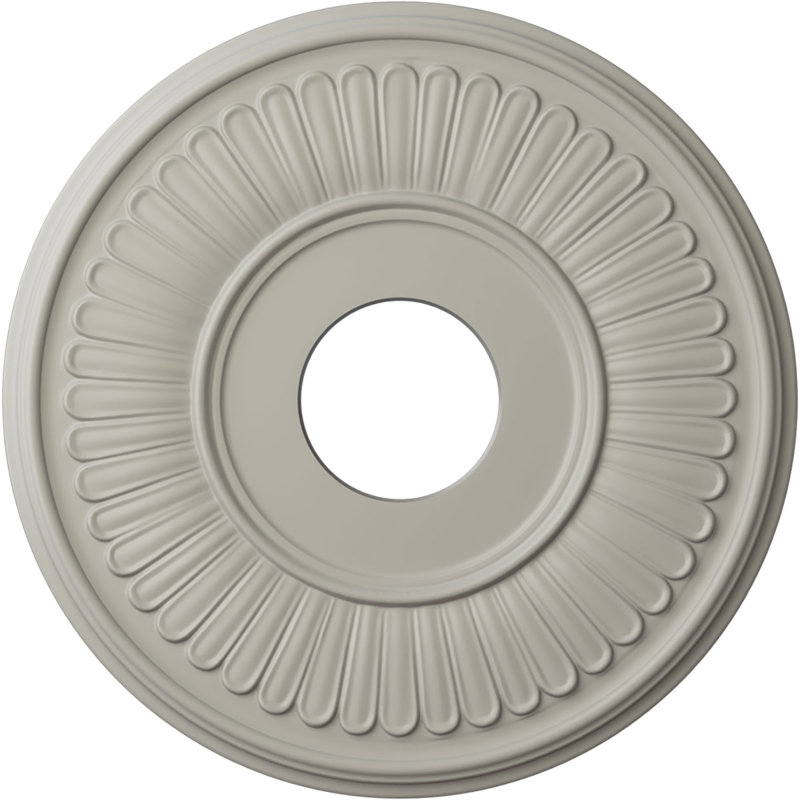 Médaillon de plafond Endurathane Berkshire, P 15 3/4 po x P 3 7/8 po x P 3/4 po (convient aux auvents jusqu'à 7 po), pot peint à la main de finition crème