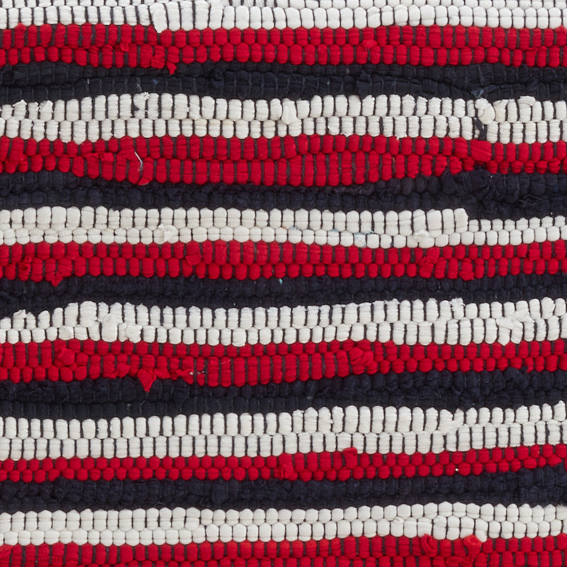 Patriotic Striped Cotton Table Runner with Fringed Edges