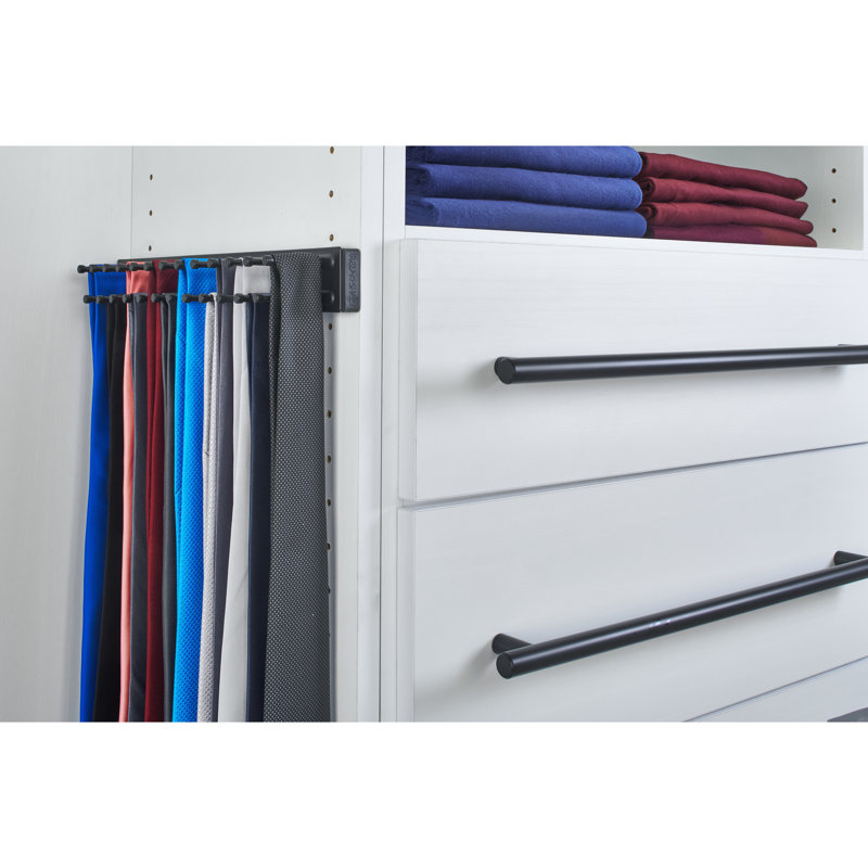 Porte-cravates coulissants pour systèmes de garde-robe personnalisés, H 1,88 po x l 2,5 po x P 14 po