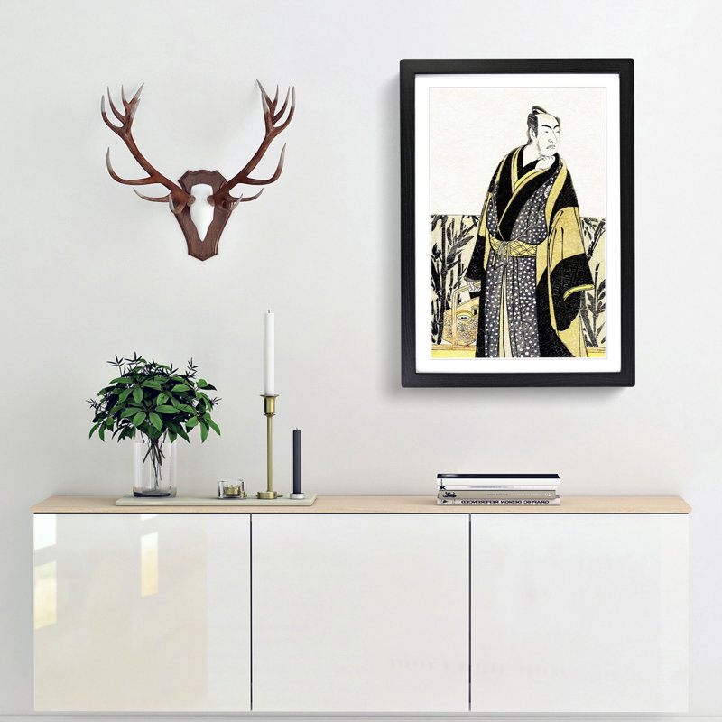 Matsumoto Koshiro I by Katsukawa Shunko - Picture Frame Painting Print, 36cm H x 27cm W x 2cm D, Black Framed