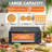 Fast-Bake Commercial Electric Pizza Oven – 1100W Stainless Steel Countertop Pizza Maker, 60-Min Timer, Viewing Window, for Restaurants, Home, Food Truck – Black, USA Specification
