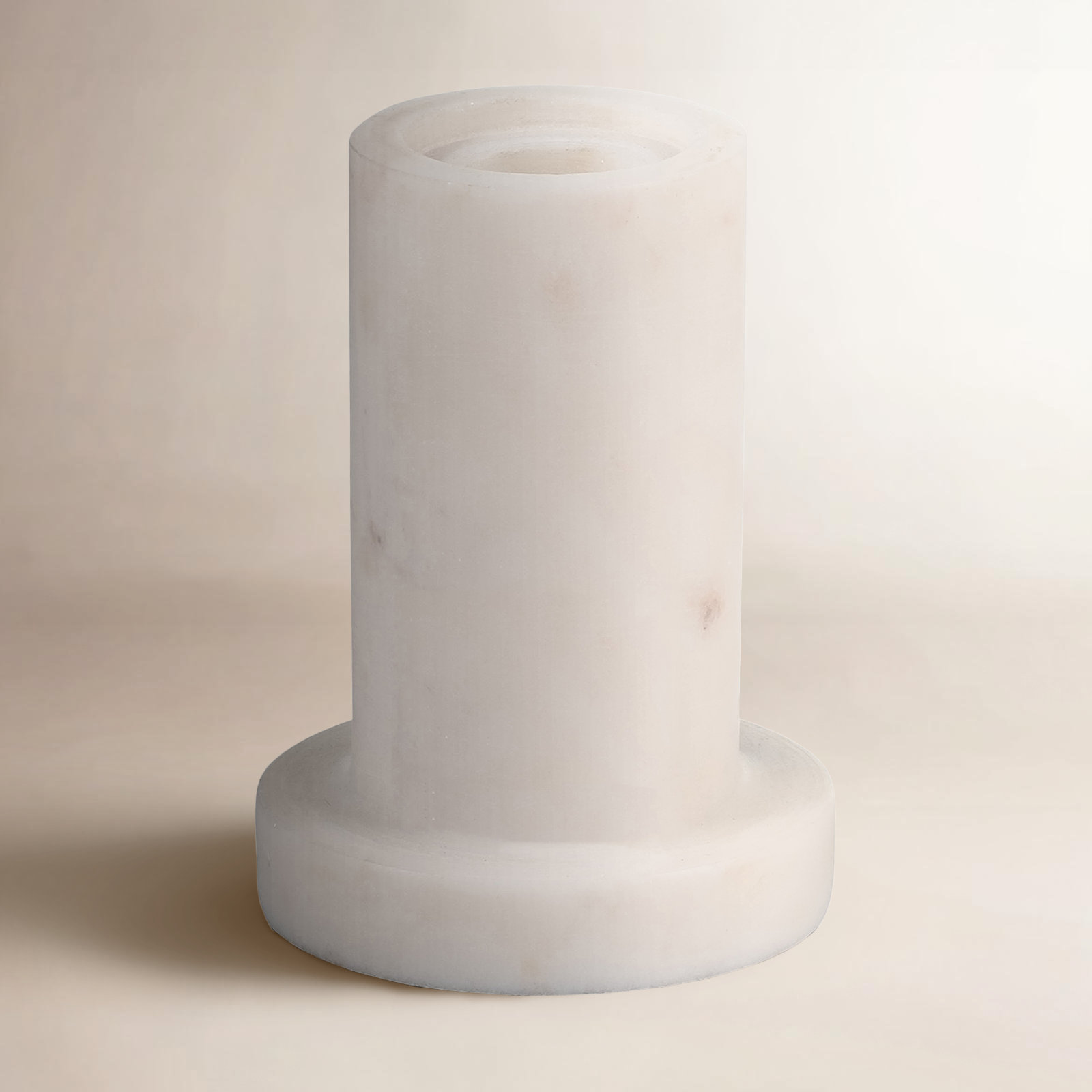 Genuine Marble Candlestick Holder, 4" H x 3" W x 3" D