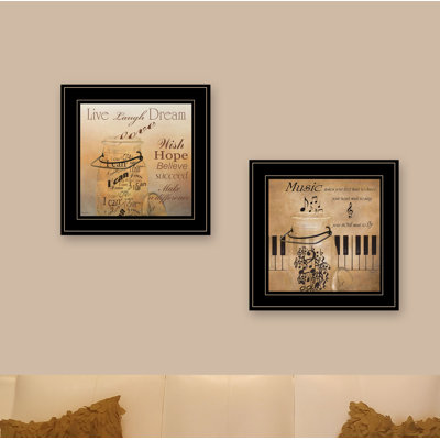 « Music » par Robin-Lee Vieira-ensemble de 2 reproductions d’art textuel sur papier