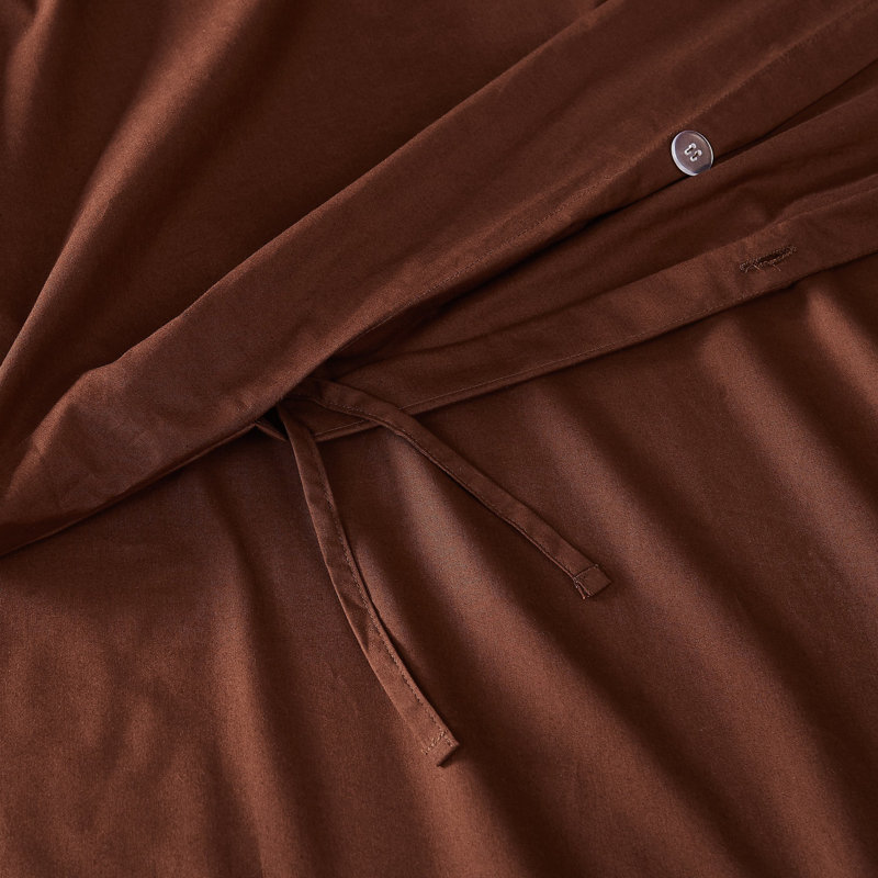 Ensembles de couette en coton Brooklyn Loom Classic, Housse de couette très grand et 2 très grandes t, Brun