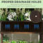 Lit de jardin surélevé avec treillis stylisé, largeur 10,25 po, bois autodrainant, jardin extérieur, patio, pot à fleurs surélevé de 40,93 po, pour