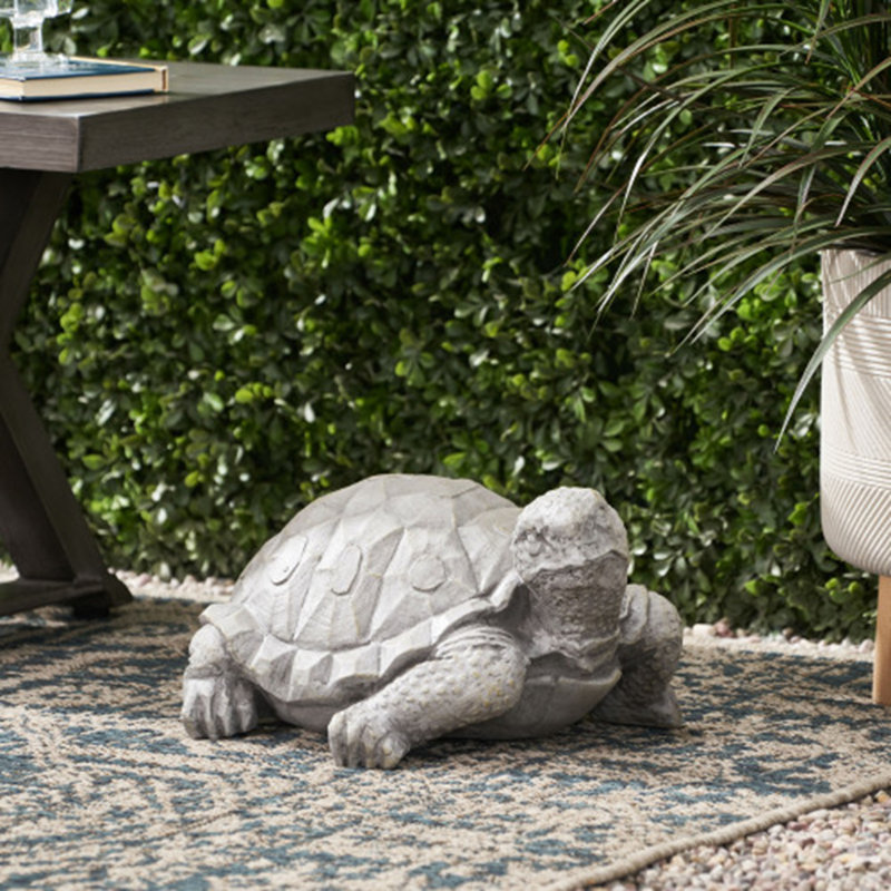 Statue de tortue d'extérieur gris foncé - charmant décor de tortue, aucun assemblage requis