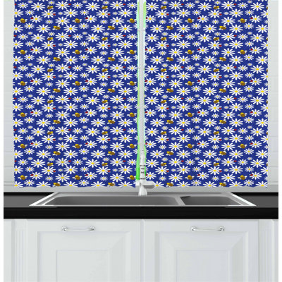 Floral Tailored Kitchen Curtain