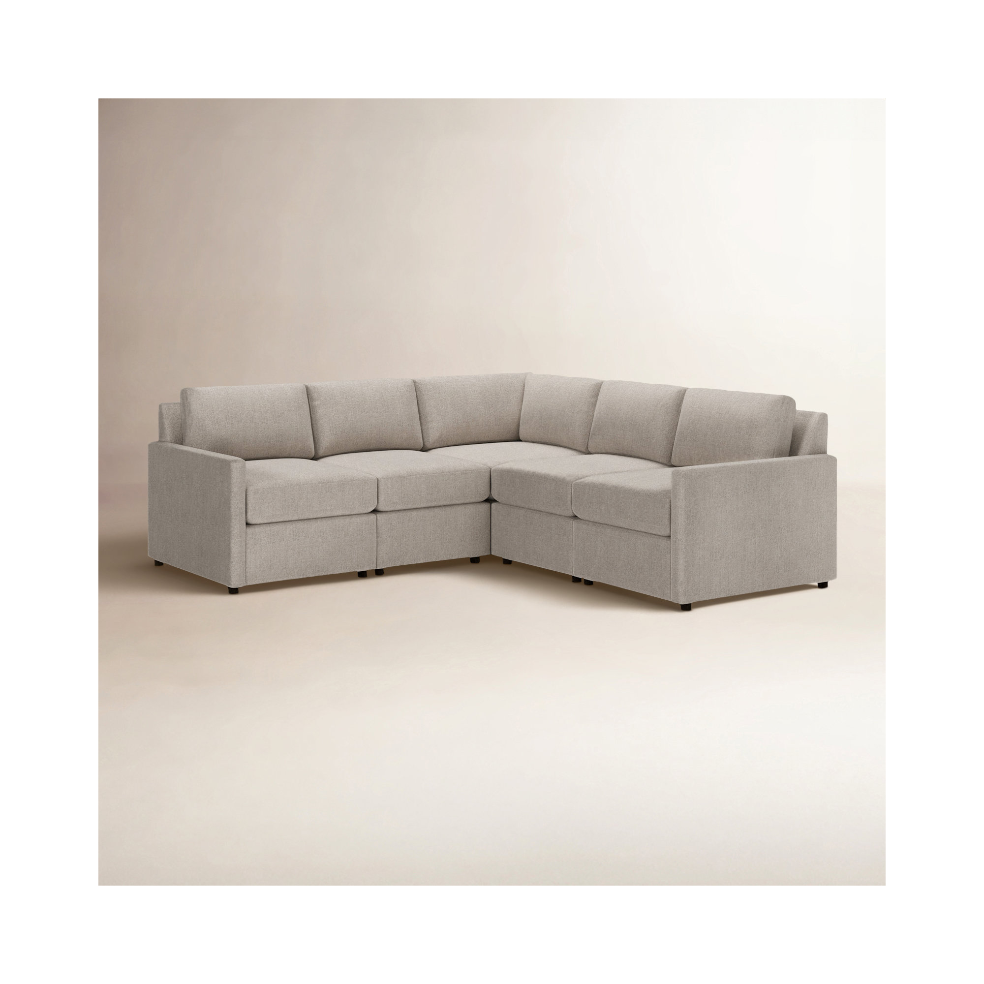 Damari 99" 5 - Piece Modular Corner Sectional, Monique Twine Textured Chenille