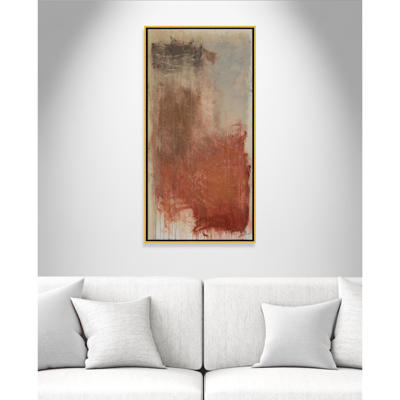 Autumn Over The Rivera Print by , 41.5" H x 21.5" W, Gold