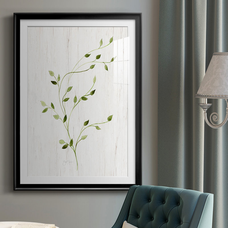 «Windblown Leaves I», reproduction encadrée de qualité supérieure - prête à être accrochée, Cadre noir