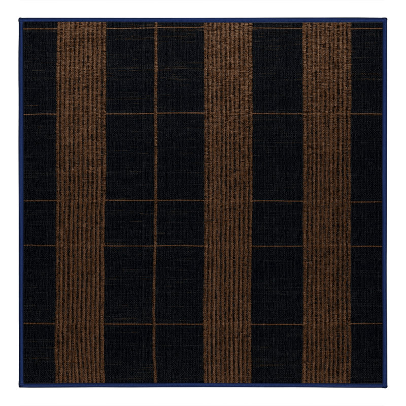 Machine Washable Checkered Gray Area Rug, Square 8'