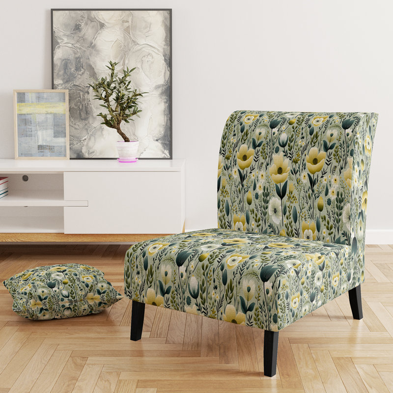 Fauteuil de chambre rembourré de style campagne rustique et blanc Blooms Tranquil