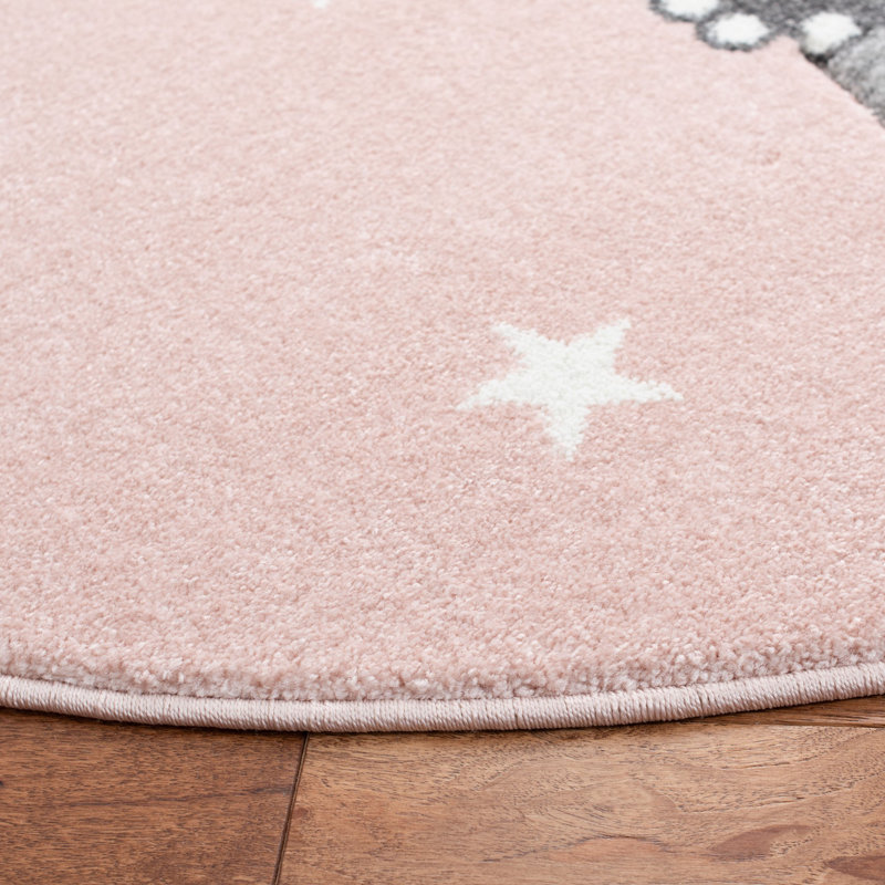 Tapis rose pour enfant Gabor, Rond 5 pi 3 po