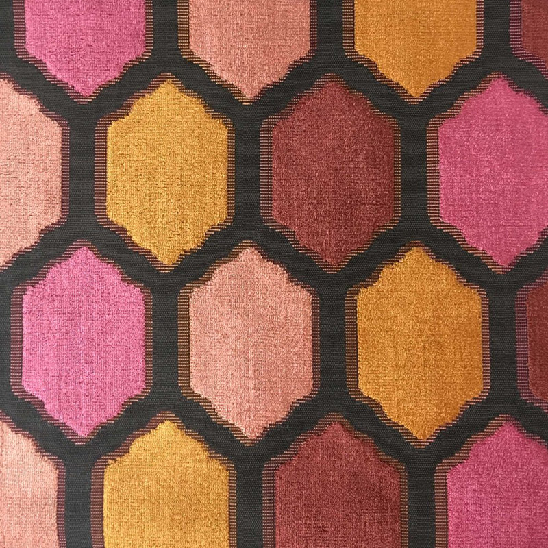 Mallorca-Seymour Cut Velvet Upholstery Fabric, Sunset
