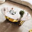 Table basse contemporaine, centre ovale en faux marbre