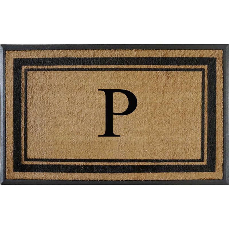 Butters 30" W x 48" L Monogrammed Coir Door Mat, P