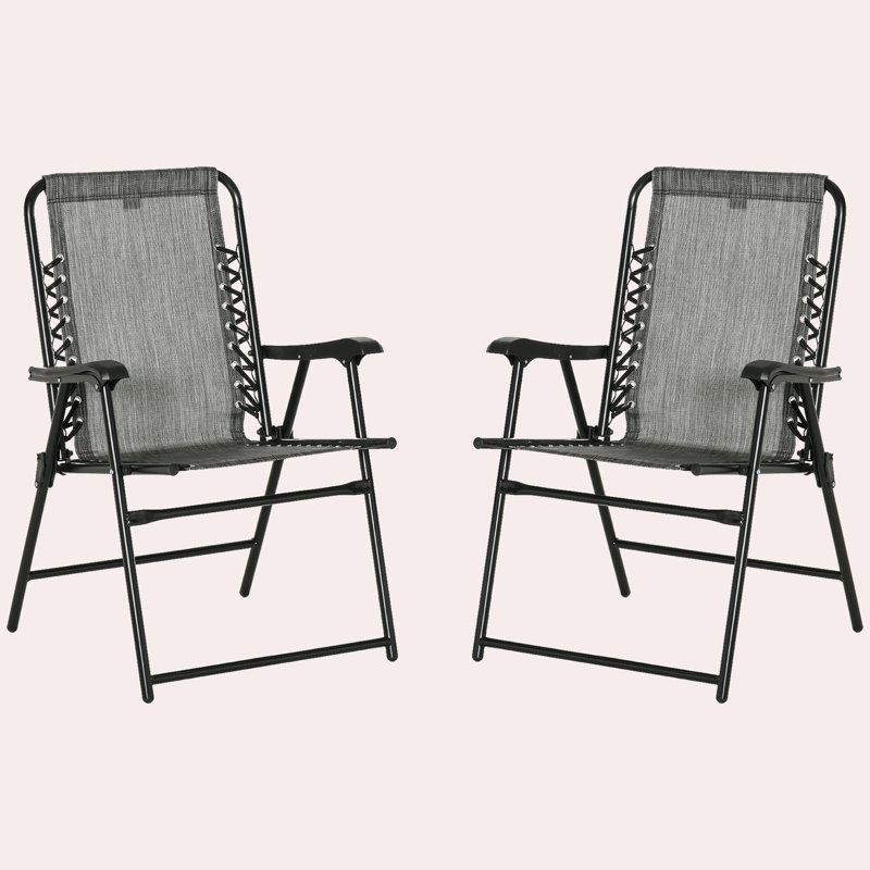 Chaise de camping pliante, Gris, 1
