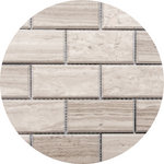 Santorini 2" x 4" Marble Brick Joint Mosaic Wall Tile, Taupe