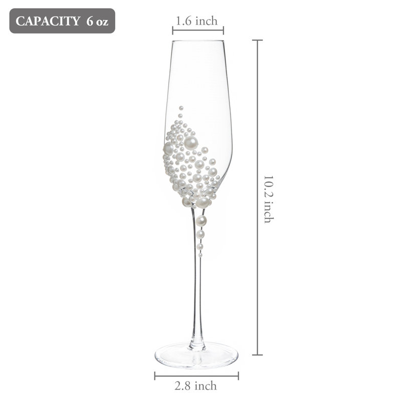 Pearl Design 177.4ml Glass Flute