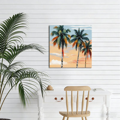 Coucher de soleil, art mural, 16 x 16