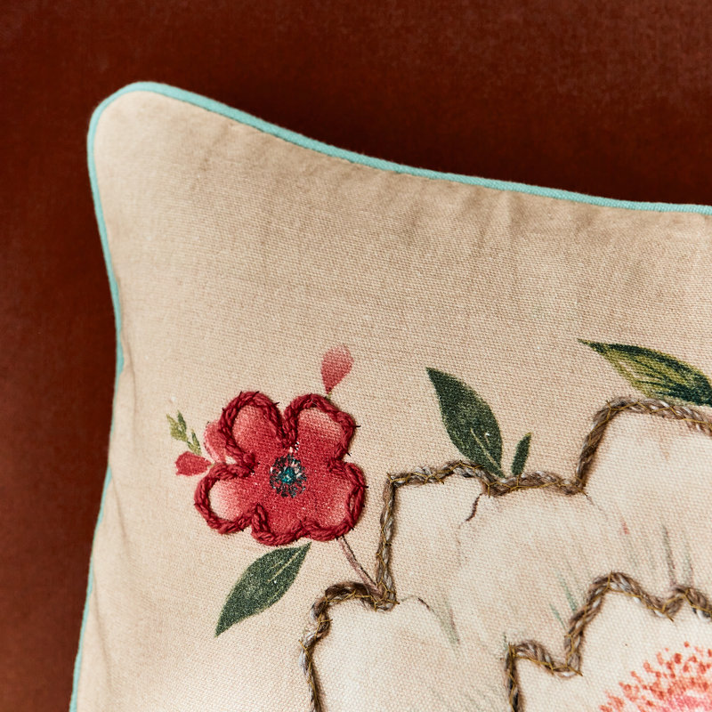 Pippa Embroidered Filled Cushion