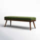 Luca 55" Velvet Fabric Bench in Distressed Green Velvet