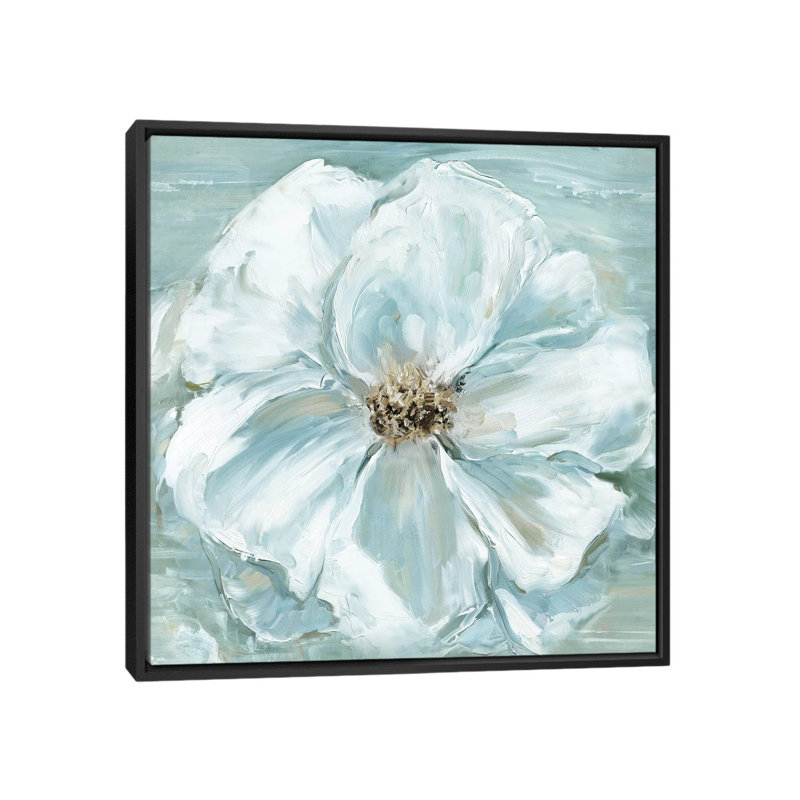 « blue becomin’beauté ii », impression sur toile, H 18 po x l 18 po x P 1,5 po, Toile avec cadre noir