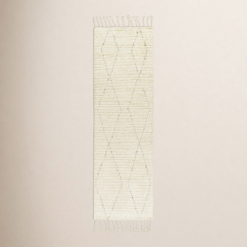 Talon Hand Knotted Wool Geometric Indoor Rug, Runner 2'6" x 8'