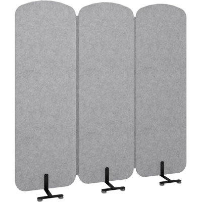 122.8 x 71 in Felt Fabric Office Room Privacy Protect Space Divider Portable Partition,Wall Folding Cubicle Indoor Freestanding Acoustic Partition Temporary