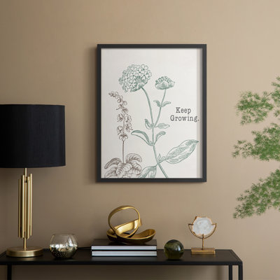 Keep Growing Framed Print - Solid Wood