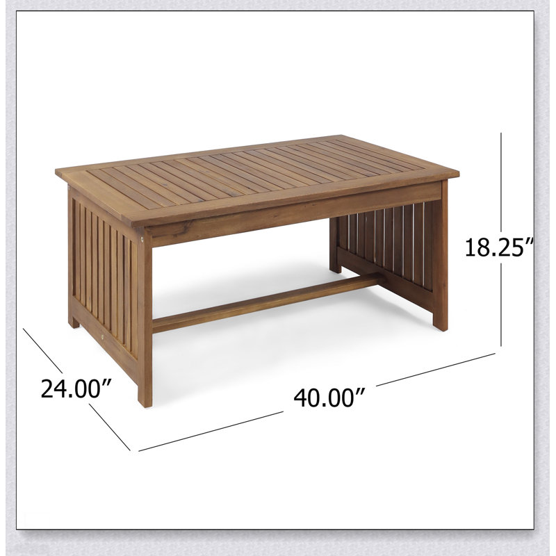TABLE CAFÉ CASA ACACIA avec bois teint durable et détails faits à la main pour une vie extérieure élégante