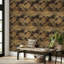 Abrew Palm 3.28m x 5.3cm Metallic Finish Wallpaper Roll
