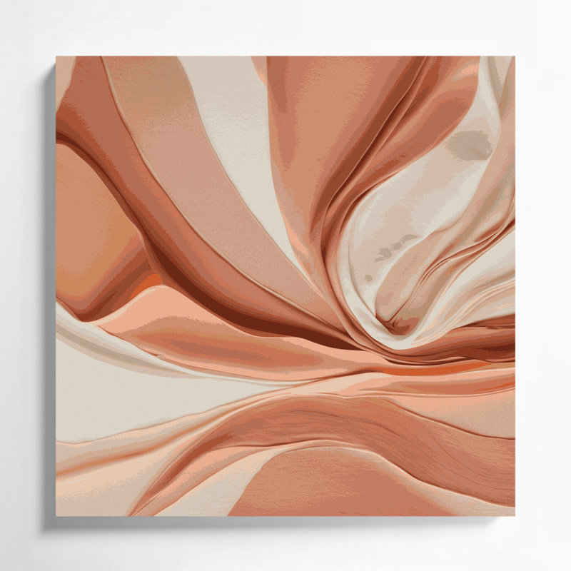 «Lyrical Abstraction 74», art mural sur toile beige, H 8 po x l 8 po