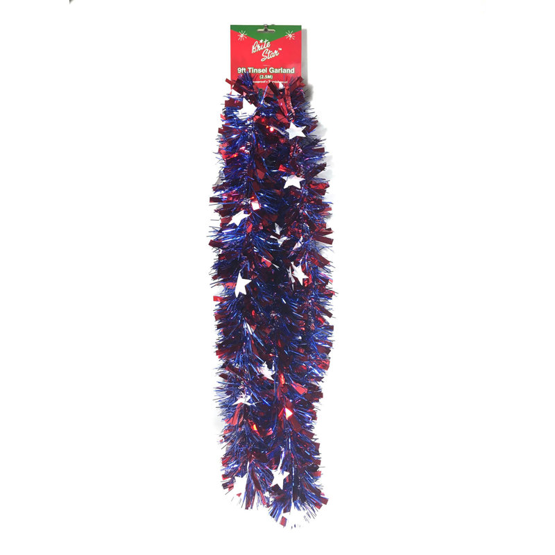 Guirlande multicolore, H 10 po x L 108 po x P 4 po, Rouge / bleu / blanc