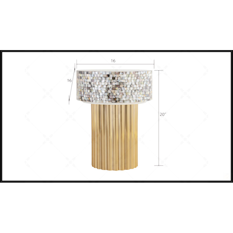 Table basse avec plateau en nacre