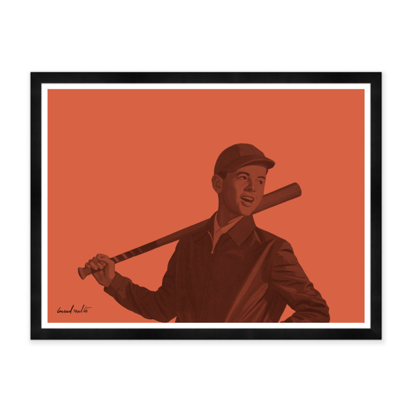 Joueur de baseball en orange