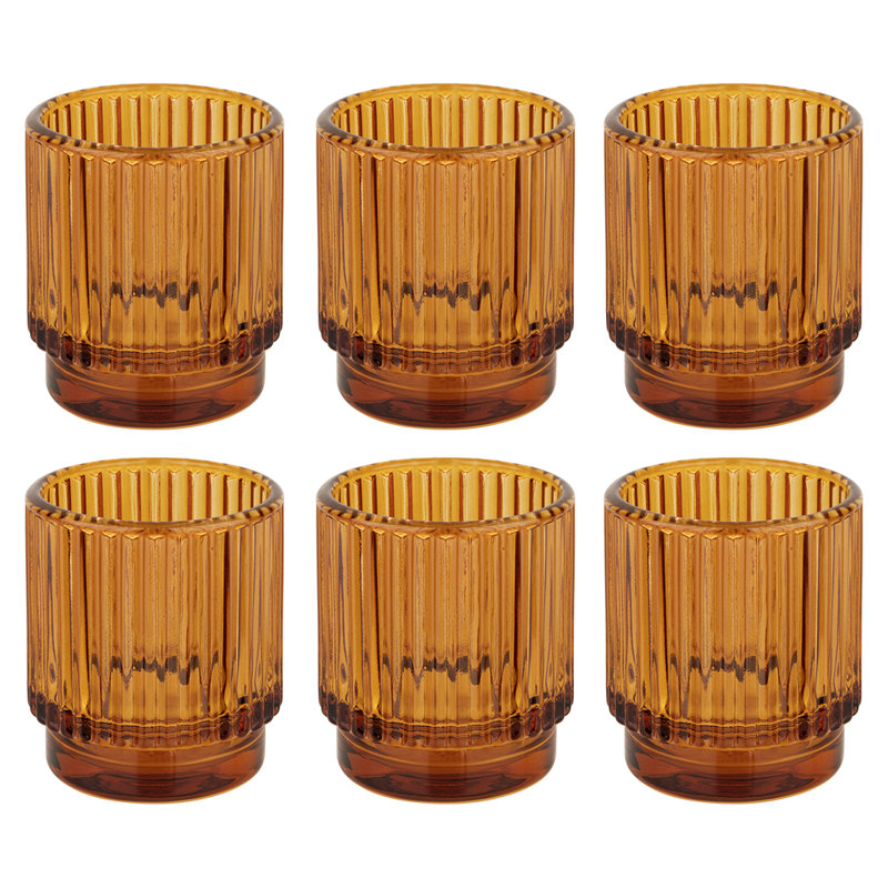 Porte-votive de table en verre, Ambre