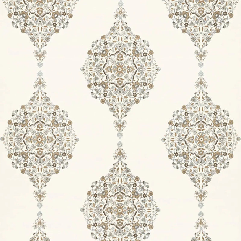 Mehndi Linen Print Fabric, Flax