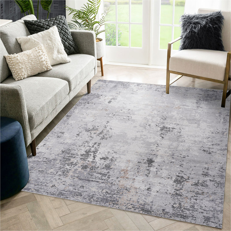 Tapis élégant et résistant aux taches LOO & LUXE Collection 8X10, Ivory/Taupe, Rectangle 7'9" x 10'