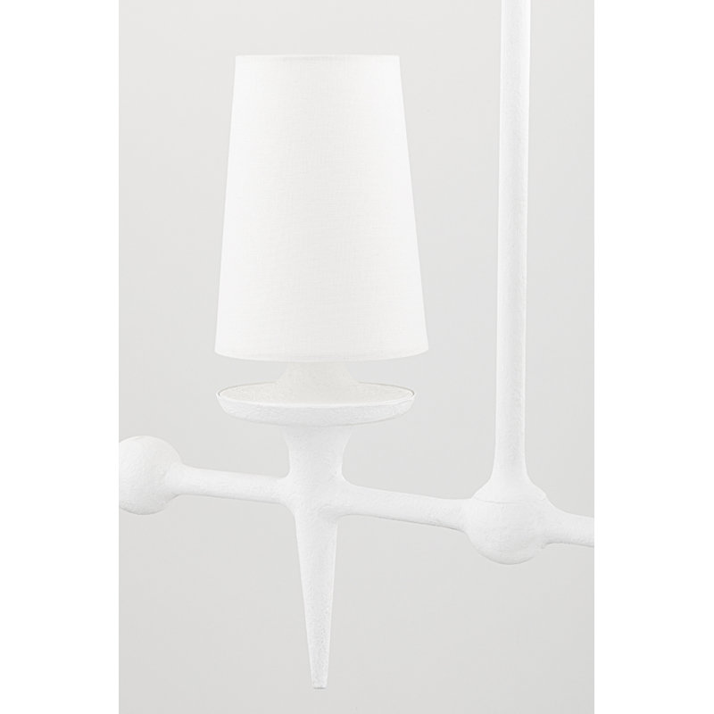 Torch 6 Light Island Light, White Plaster