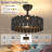 Katia 17.7" Modern Black Ceiling Fan With Light, Reverse 6 Speeds Dimmable and Remote Included