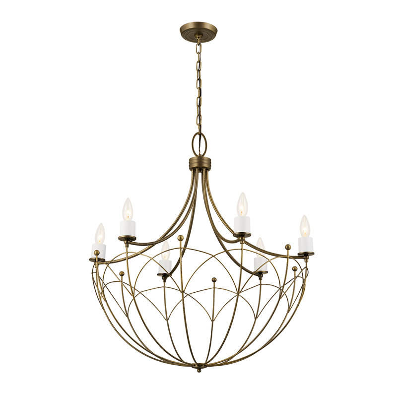 6 - Light Dimmable Empire Chandelier, Character Bronze