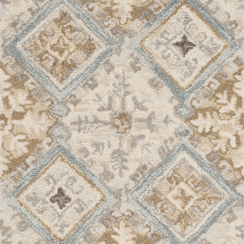 Ferrera Hand-Tufted Wool/Cotton Beige Area Rug, Round 6'