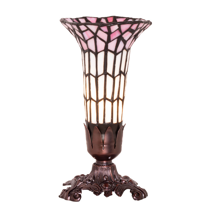 Ganimet Table Lamp, 8" H x 4" W x 4" D, White/Pink