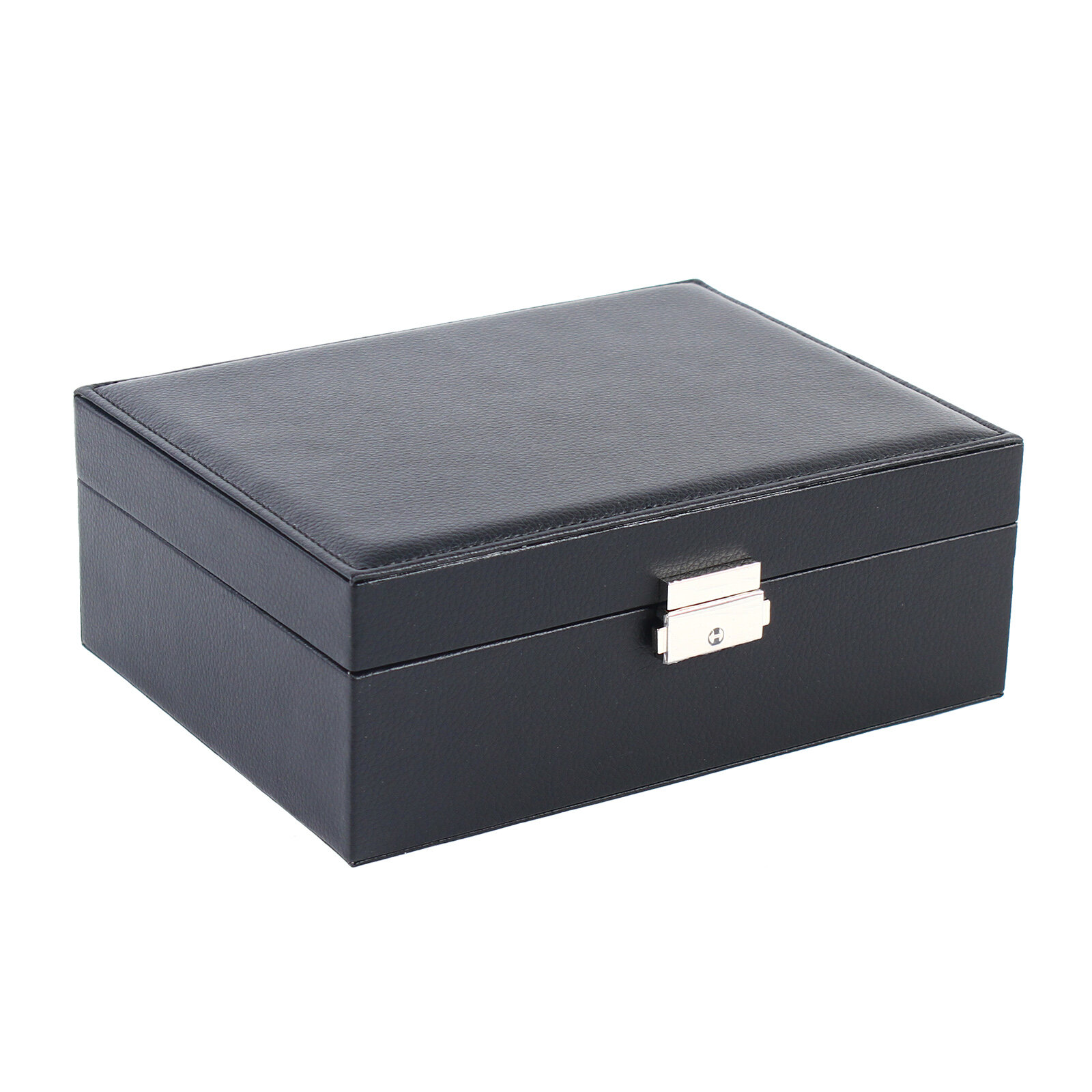 Large Capacity Pu Leather Jewelry Storage Box With Lock And - Temu