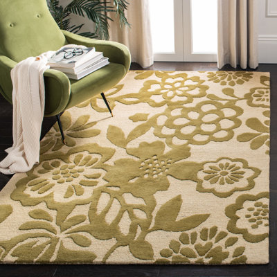Tapis beige en laine touffeté à la main Chanler