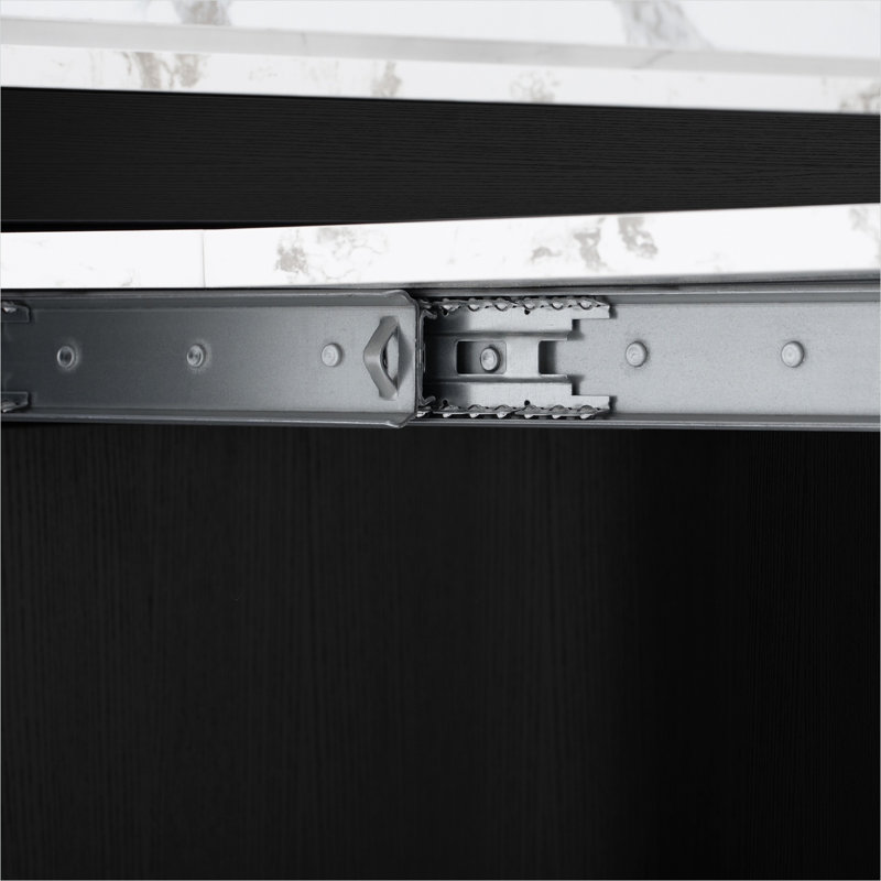 Table de salle à manger extensible avec plateau pliable, marbre noir de jais et blanc, 18,7 à 57,7 L, 3 sièges, îlot de cuisine avec rangement