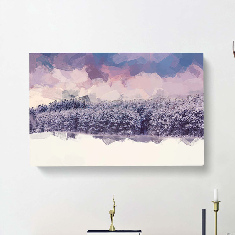 Purple Sky At Winter In Abstract - Wrapped Canvas Print, 40cm H x 60cm W x 3cm D