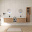 Ensemble de meuble-lavabo double 84 po avec lavabo en résine, petite tablette de rangement et armoires murales 84 po-977780609